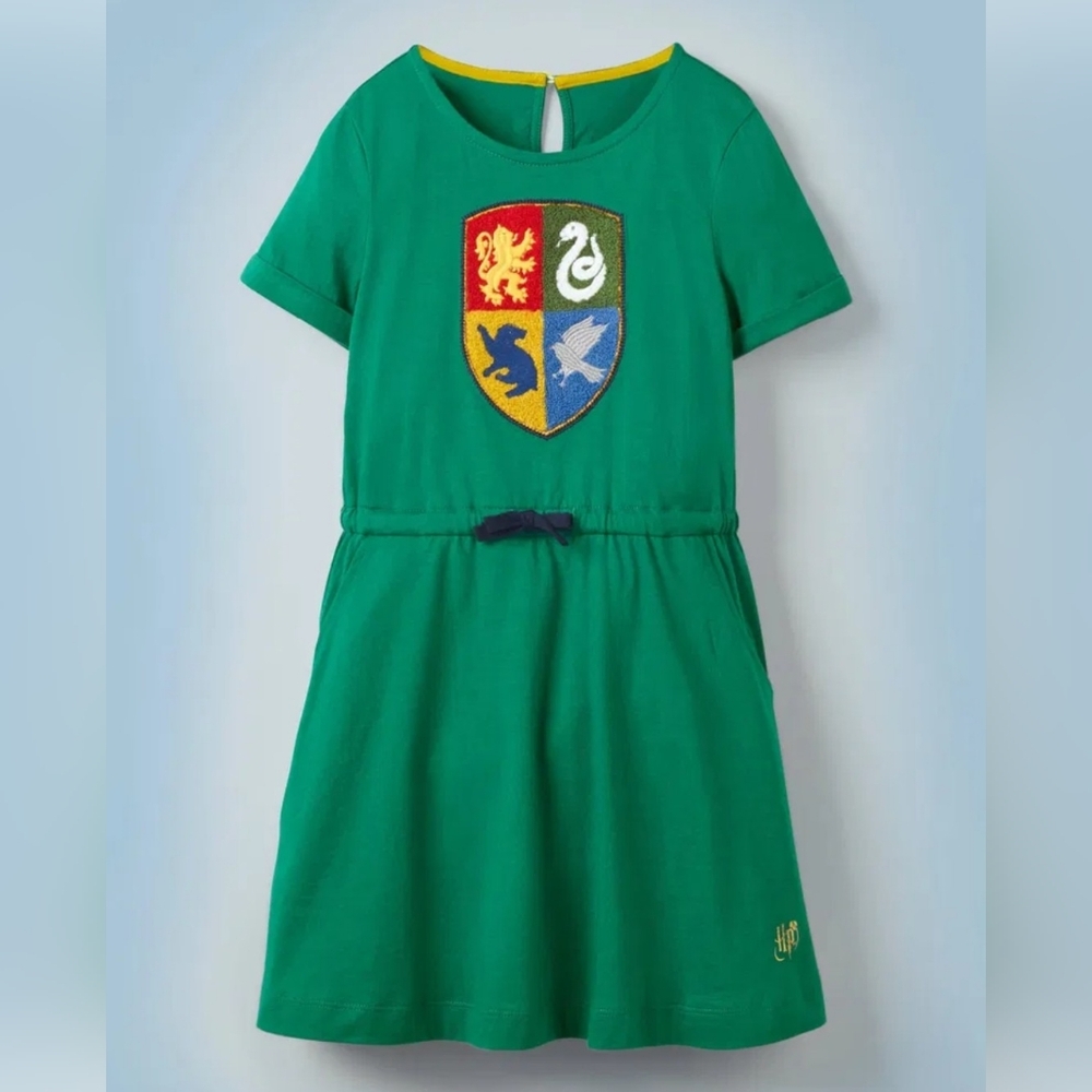 Mini Boden Harry Potter Hogwarts Green Little Girls Dress